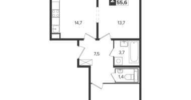 Wohnung 2 zimmer in Leninsky District, Russland