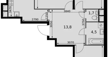 Apartamento 3 habitaciones en Razvilka, Rusia