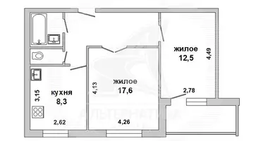 Квартира 2 комнаты в Брест, Беларусь