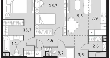 Appartement 3 chambres dans North-Western Administrative Okrug, Fédération de Russie