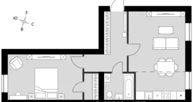 2 room apartment in Naro-Fominskiy gorodskoy okrug, Russia