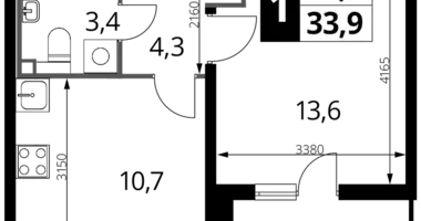 Mieszkanie 1 pokój w Nekrasovka District, Rosja