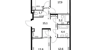 3 room apartment in North-Western Administrative Okrug, Russia