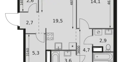 Apartamento 3 habitaciones en Moscú, Rusia
