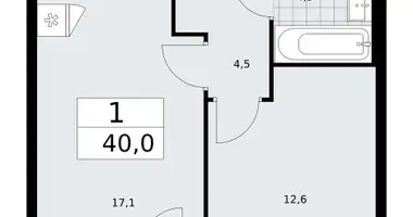 1 room apartment in Troitsk, Russia