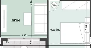 1 bedroom apartment in Municipality of Thessaloniki, Greece