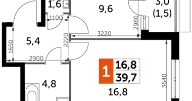 Квартира 1 комната в Развилка, Россия