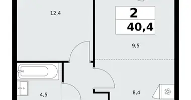 Apartamento 2 habitaciones en poselenie Sosenskoe, Rusia