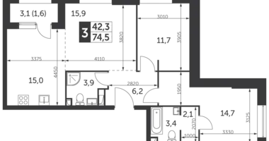 Appartement 3 chambres dans North-Eastern Administrative Okrug, Fédération de Russie