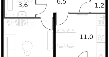 Apartamento 1 habitación en Moscú, Rusia