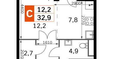 Студия 1 комната в Москва, Россия