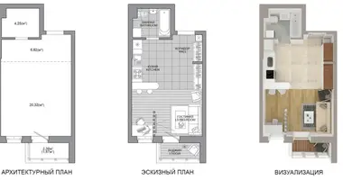 1 room apartment in Minsk, Belarus