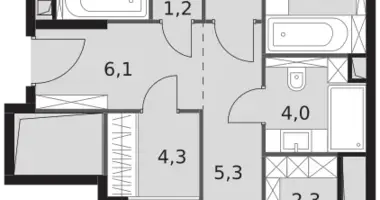 Wohnung 3 zimmer in Nordwestlicher Verwaltungsbezirk, Russland