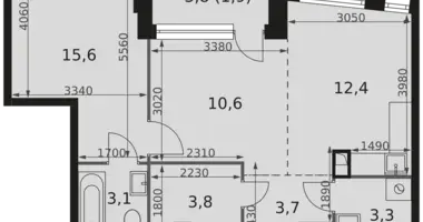 Apartamento 2 habitaciones en Moscú, Rusia