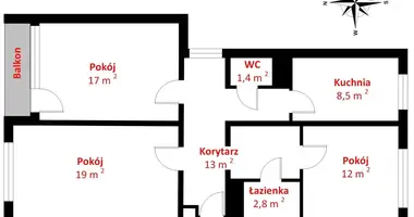 Mieszkanie 3 pokoi w Poznań, Polska