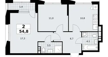 Apartamento 2 habitaciones en poselenie Sosenskoe, Rusia