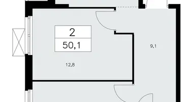 Apartamento 2 habitaciones en poselenie Sosenskoe, Rusia