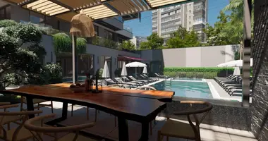 2 room apartment with parking, with swimming pool, with internet in Alanya, Turkey