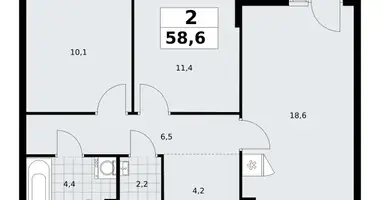 Wohnung 2 zimmer in Troizk, Russland