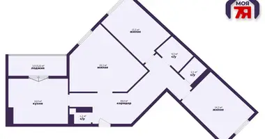 Apartamento 3 habitaciones en Minsk, Bielorrusia