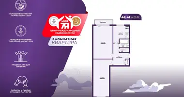 2 room apartment in Minsk, Belarus