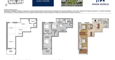 Apartamento 3 habitaciones en Minsk, Bielorrusia