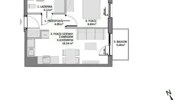 Apartamento 2 habitaciones en Danzig, Polonia