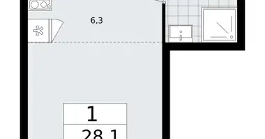 1 room apartment in Troitsk, Russia