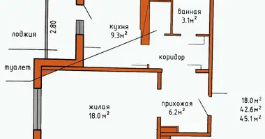 1 room apartment in Kopisca, Belarus