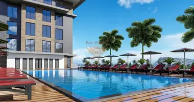 Wohnung 2 Zimmer mit Aufzug, mit Meerblick, mit Schwimmbad in Alanya, Türkei
