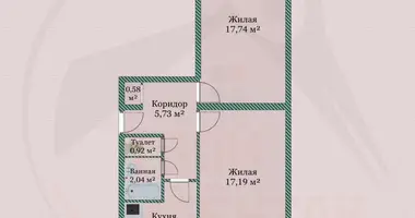 Apartamento 2 habitaciones en Borisov, Bielorrusia