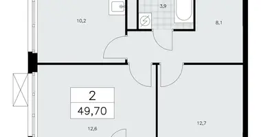 Apartamento 2 habitaciones en poselenie Sosenskoe, Rusia