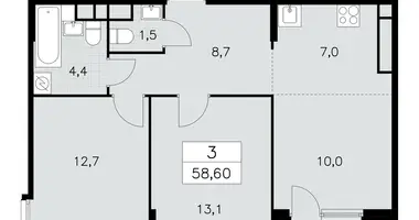 Apartamento 3 habitaciones en South-Western Administrative Okrug, Rusia