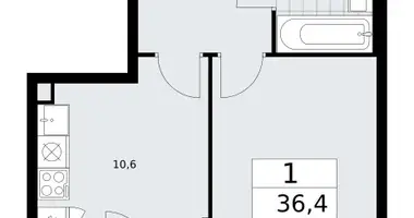 Apartamento 1 habitación en Troitsk, Rusia