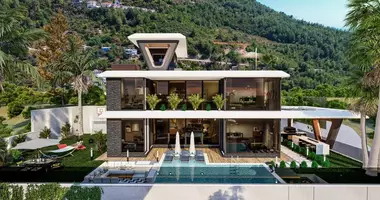 Вилла 5 комнат  с видом на море, с террасой, с бассейном в Алания, Турция
