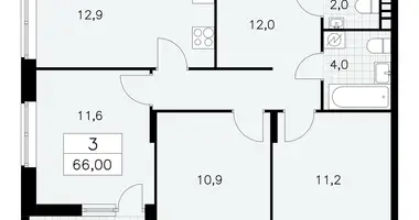 3 room apartment in poselenie Sosenskoe, Russia