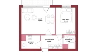 Apartamento 2 habitaciones en Varsovia, Polonia