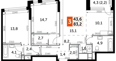Appartement 3 chambres dans Moscou, Russie