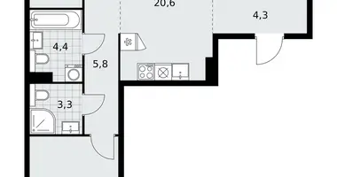 Apartamento 3 habitaciones en poselenie Sosenskoe, Rusia