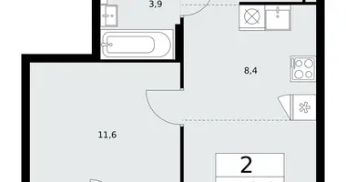 Appartement 2 chambres dans poselenie Desenovskoe, Fédération de Russie