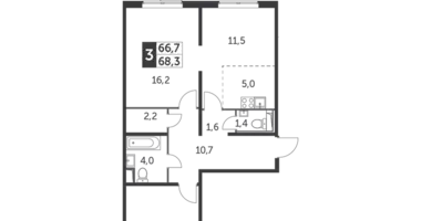 Apartamento 3 habitaciones en Leninsky District, Rusia