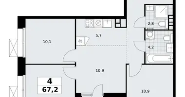 Mieszkanie 4 pokoi w poselenie Sosenskoe, Rosja