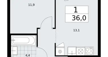 Wohnung 1 zimmer in Troizk, Russland
