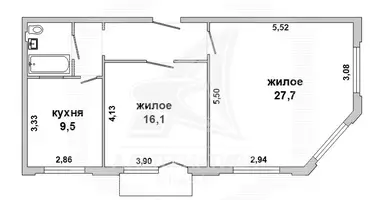 Apartamento 2 habitaciones en Brest, Belarús