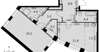 Apartamento 1 habitación en North-Western Administrative Okrug, Rusia