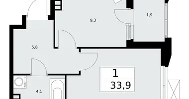 Apartamento 1 habitación en poselenie Sosenskoe, Rusia