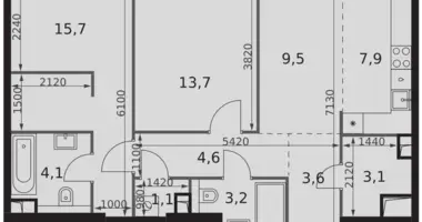 Appartement 2 chambres dans North-Western Administrative Okrug, Fédération de Russie