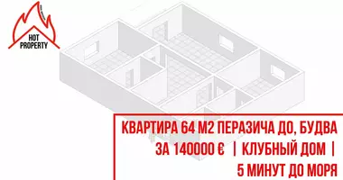 Mieszkanie 2 pokoi w Katun-Rezevici, Czarnogóra