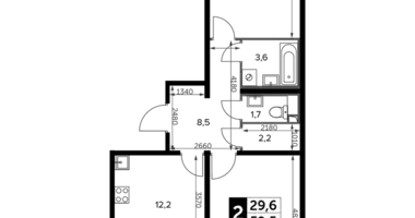 Appartement 2 chambres dans Leninsky District, Russie