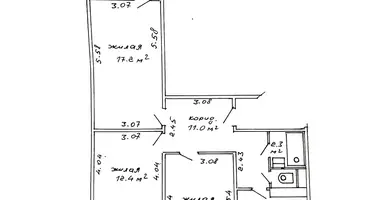 Apartamento 3 habitaciones en Minsk, Bielorrusia